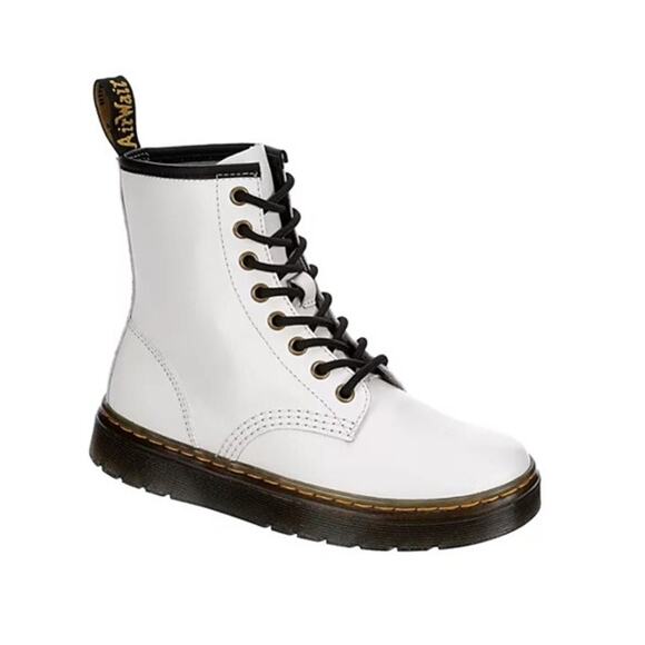 Dr Martens Boots Mens Size 10 Lace up 8 Eyes Combat White Smooth Leather Zavala - Picture 8 of 8